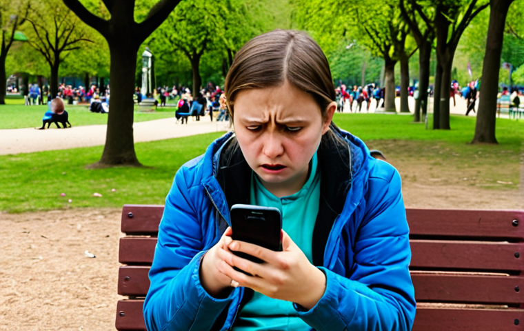 **Image Prompt: Anxiety About Devices**
- Create an image of a person looking anxious and uneasy while trying to enjoy a day out without their smartphone. The background should depict a park setting, with people around, but the individual appears isolated due to their worry about not having access to their device.