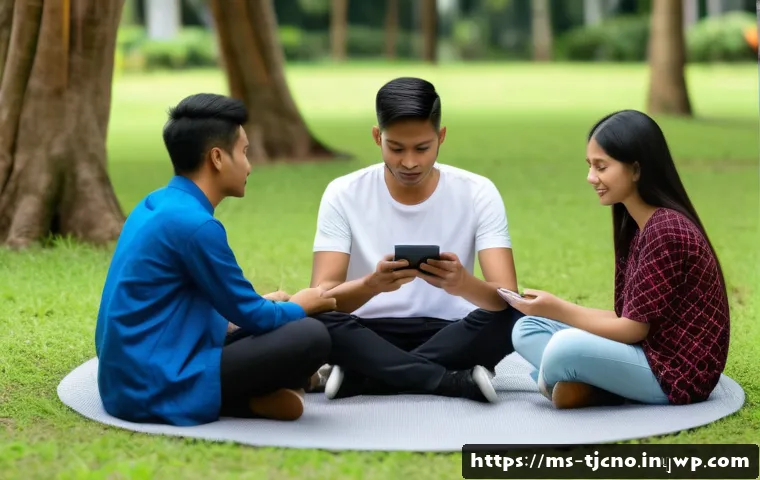 테크노스트레스 극복을 위한 커뮤니티 만들기 - A diverse group of Malay adults and teenagers participating in a weekly digital wellness support gro...